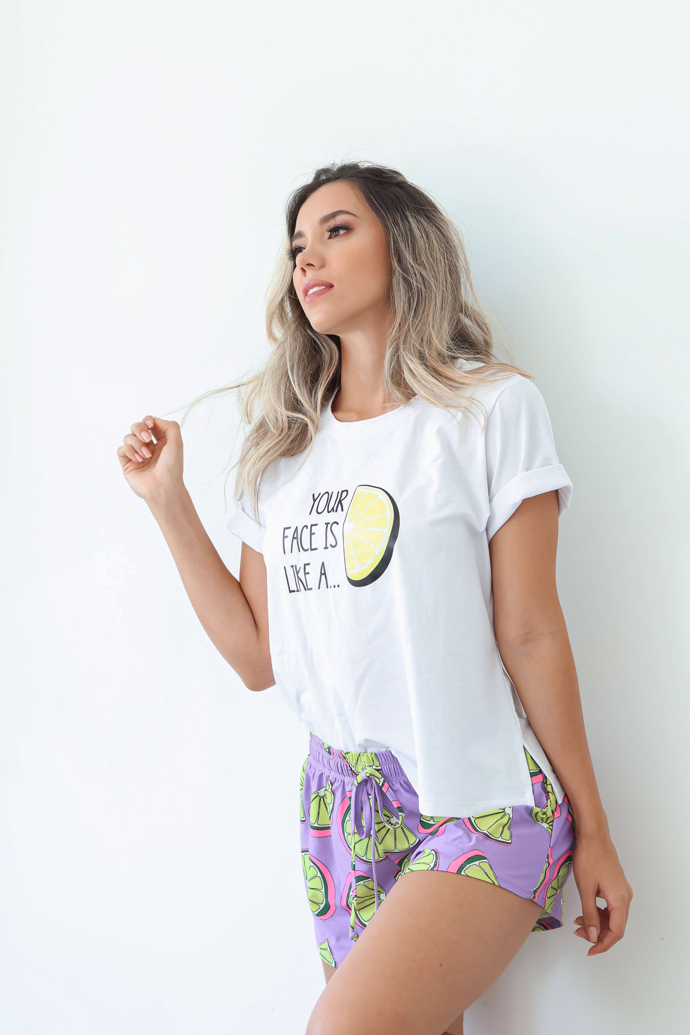 White lemon logo short